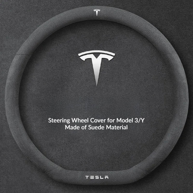 Suede Steering Wheel Cover for Tesla Model 3/Y Suede