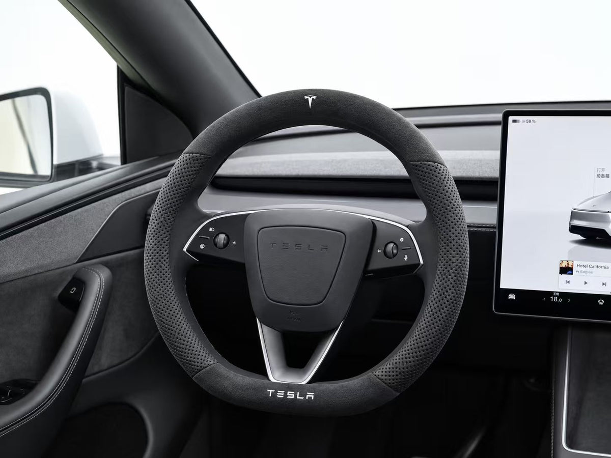 Suede Steering Wheel Cover for Tesla Model 3/Y