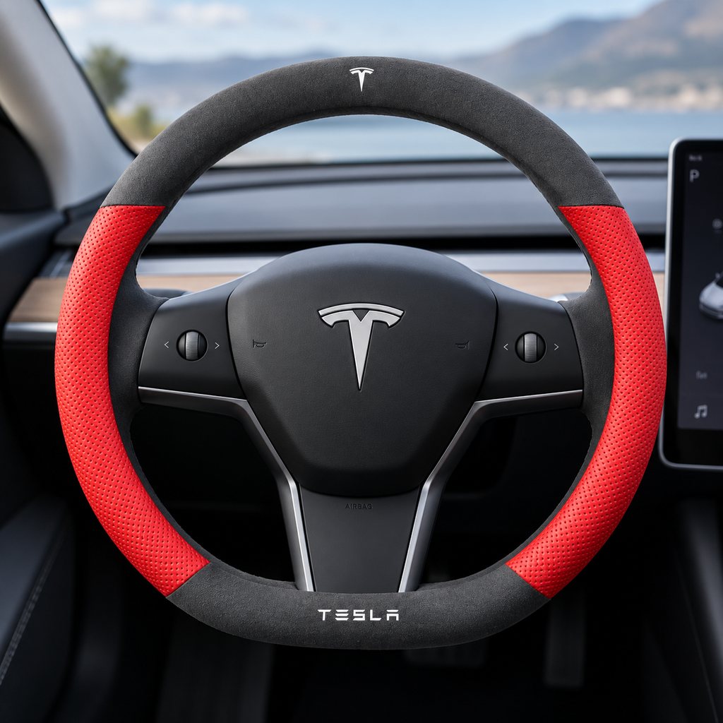Suede Steering Wheel Cover for Tesla Model 3/Y