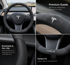Suede Steering Wheel Cover for Tesla Model 3/Y