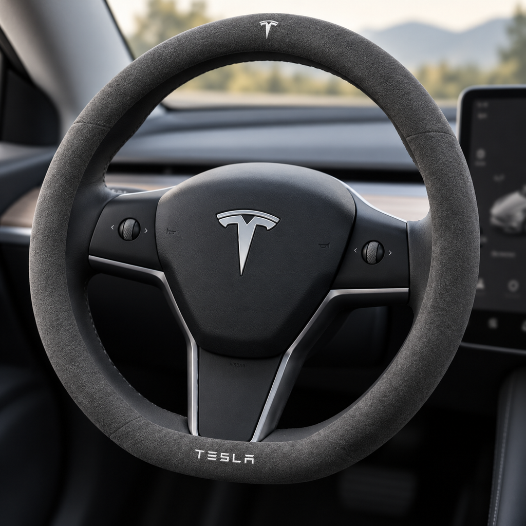 Suede Steering Wheel Cover for Tesla Model 3/Y