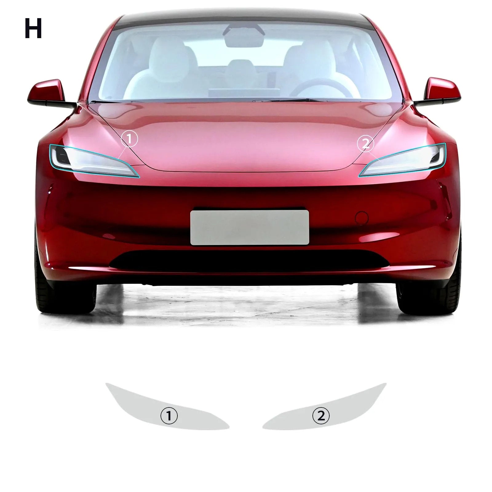 TPU HD Front and Rear Light Protective Film for Tesla Model 3 Highland 2024+