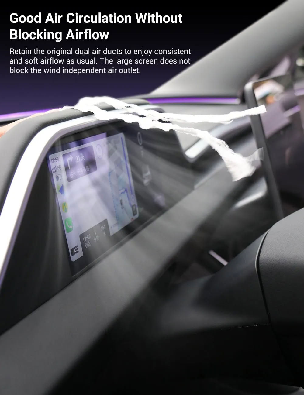 Tesla 8.9 Inch Dashboard Display with Ambient Lighting for Model 3 Highland/Model Y Juniper