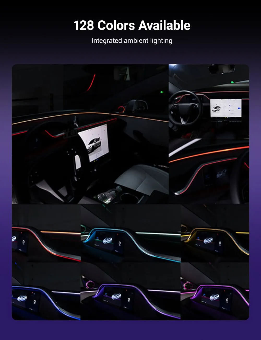 Tesla 8.9 Inch Dashboard Display with Ambient Lighting for Model 3 Highland/Model Y Juniper