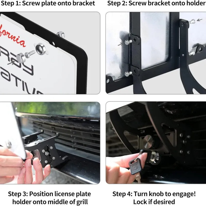 Tesla Model 3/Y Front License Plate Holder Frame With Lock (2021-2023)
