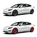 Tesla Model 3 Floating Cap (4pcs) Red 19 inch