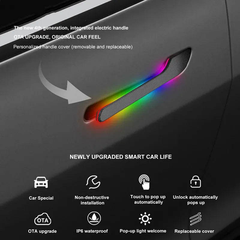 Tesla Model 3 Highland Electric Door Handles with LED Lighting – 4PCS, Automatic & Wireless Control-5