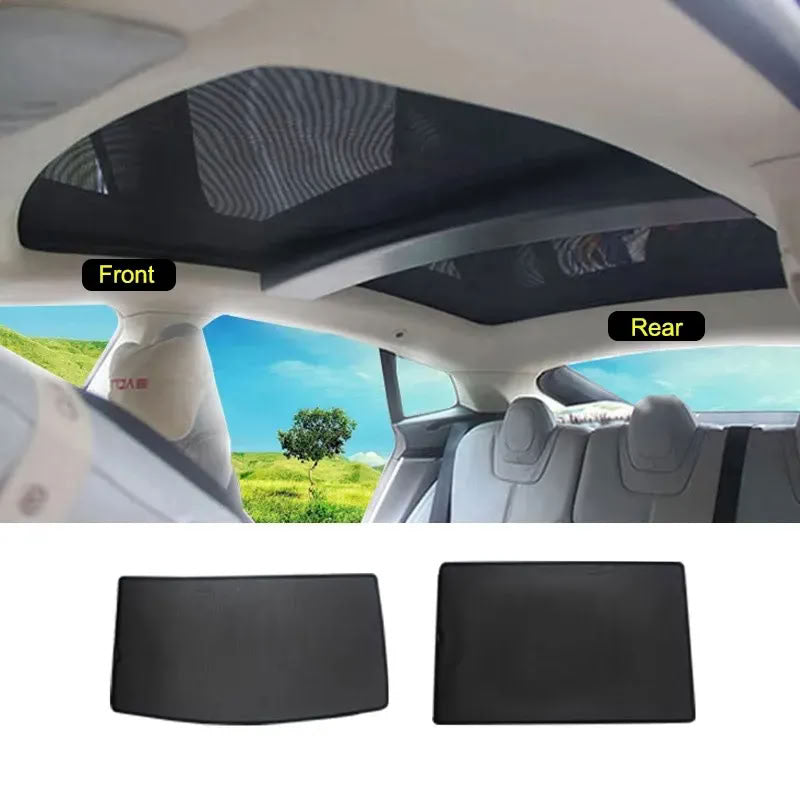 Tesla Model S (2016-Present) Glass Roof Sunshade and Front & Rear Sunroof Sunshade