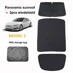 Tesla Model S (2016-Present) Glass Roof Sunshade and Front & Rear Sunroof Sunshade
