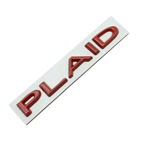 Tesla Plaid Emblem (Various Colors) Red