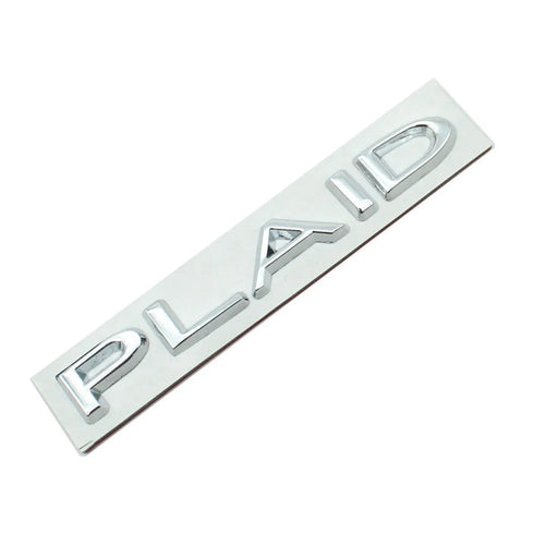 Tesla Plaid Emblem (Various Colors) Silver