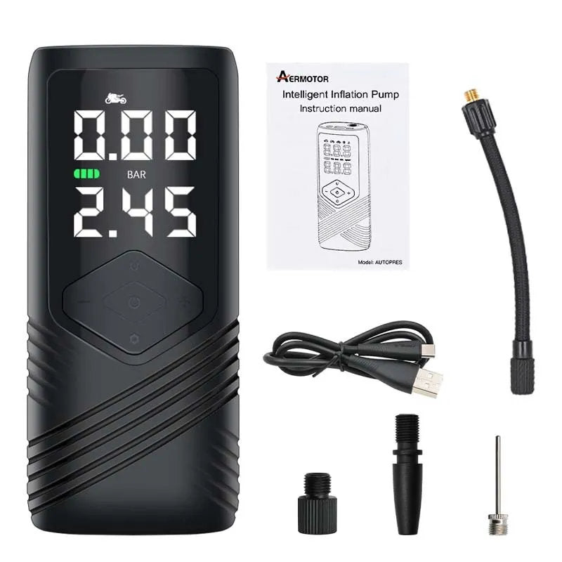 Tesla Smart Wireless Inflatable Pump – 150 PSI, 5000mAh Battery, Portable & Intelligent Tire Inflato