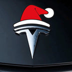 Tesla Christmas Hat Emblem Sticker for Model 3/Y/S/X