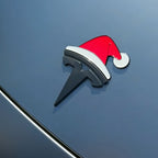 Tesla Christmas Hat Emblem Sticker for Model 3/Y/S/X 3D Stickers