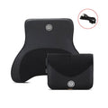 Tesla Electric Massage Headrest | 3D Neck & Lumbar Support Black Headrest + Lumbar Support