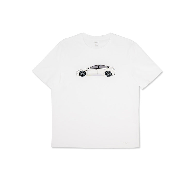 Tesla Life Black/White Model 3 Knit T-Shirt - teskay