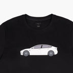 Tesla Life Black/White Model 3 Knit T-Shirt - teskay