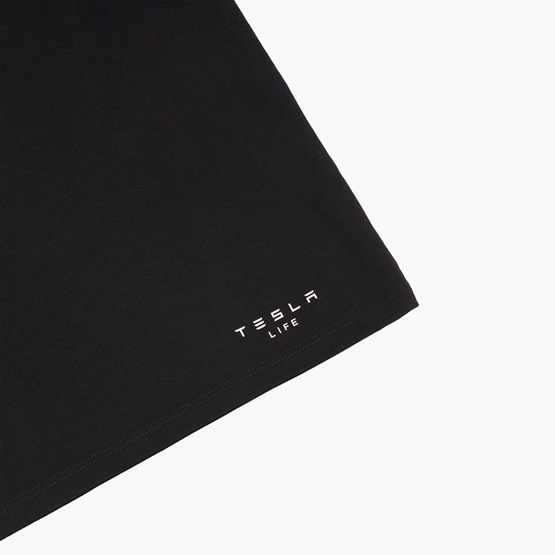 Tesla Life Black/White Model 3 Knit T-Shirt - teskay