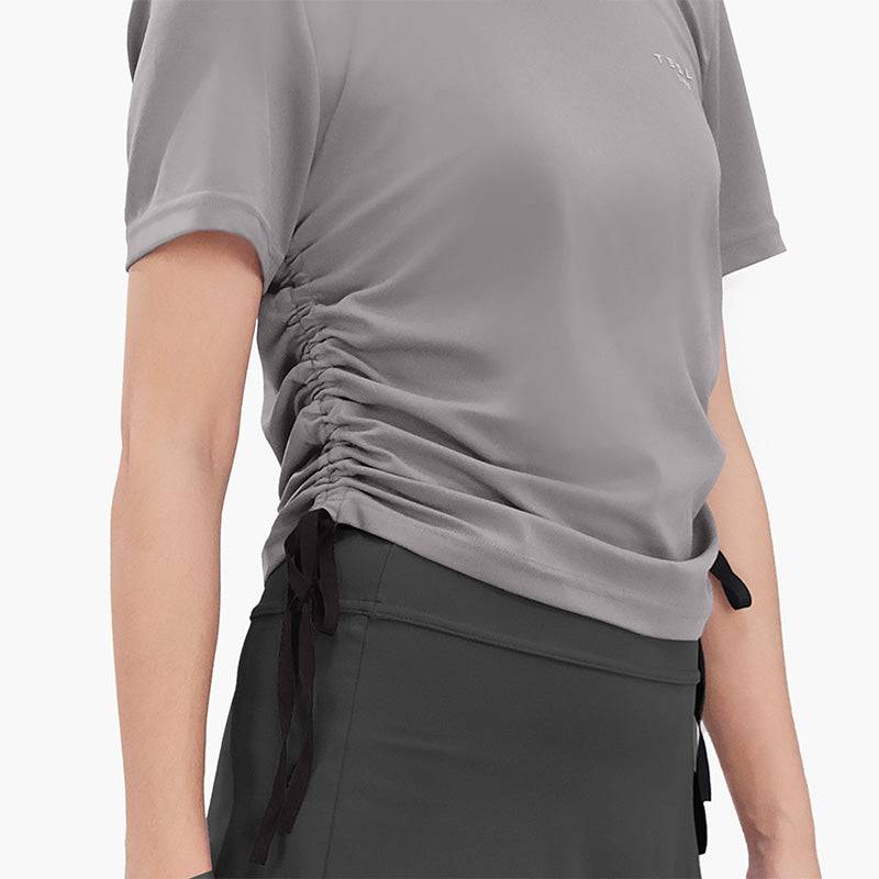 Tesla Life Personalized Drawstring Yoga Short Sleeve T-Shirt - teskay