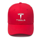 Tesla Lifestyle Cap - Casual Embroidered Adjustable Cap Red-B
