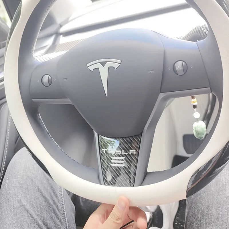Tesla Model 3/Y Carbon Fiber Texture Steering Wheel Decorative Sticker