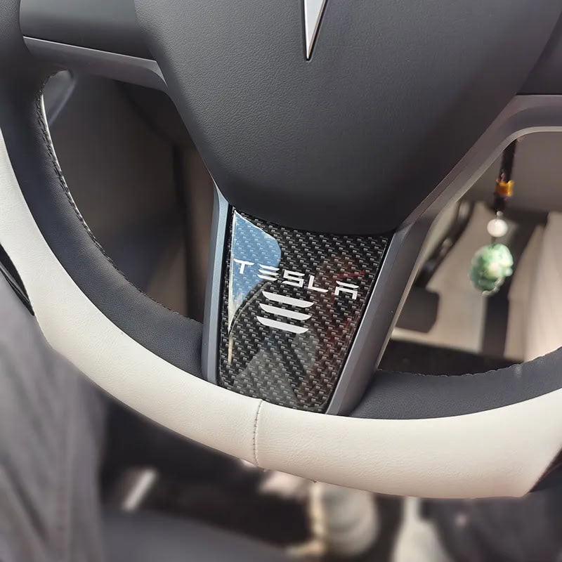 Tesla Model 3/Y Carbon Fiber Texture Steering Wheel Decorative Sticker