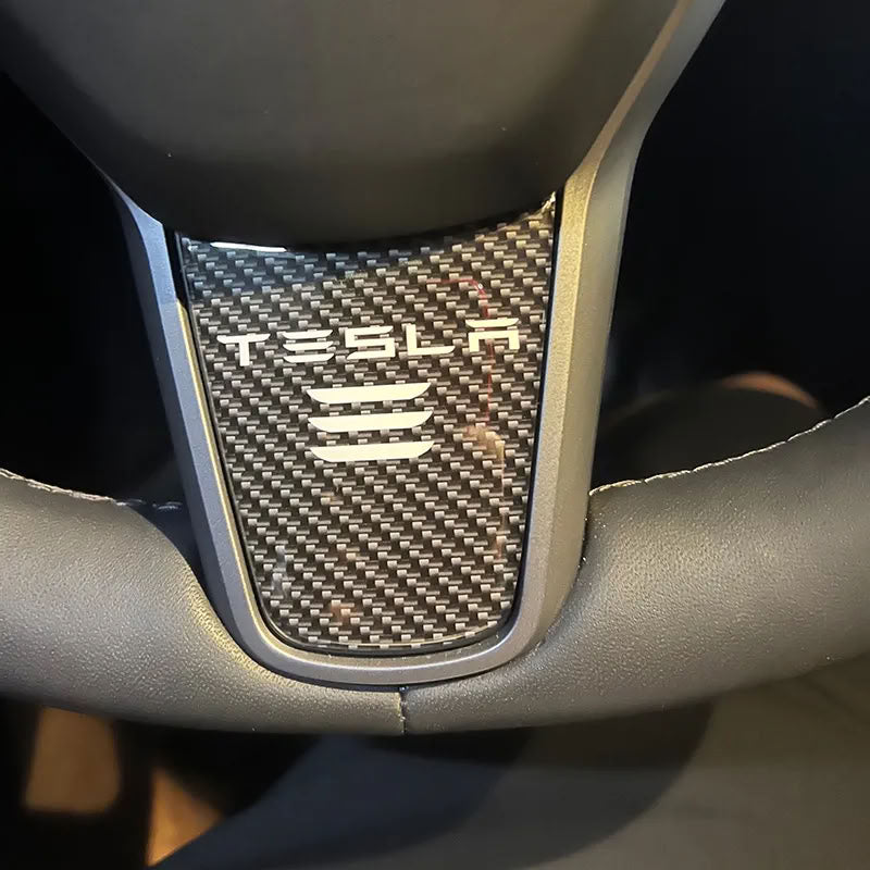 Tesla Model 3/Y Carbon Fiber Texture Steering Wheel Decorative Sticker