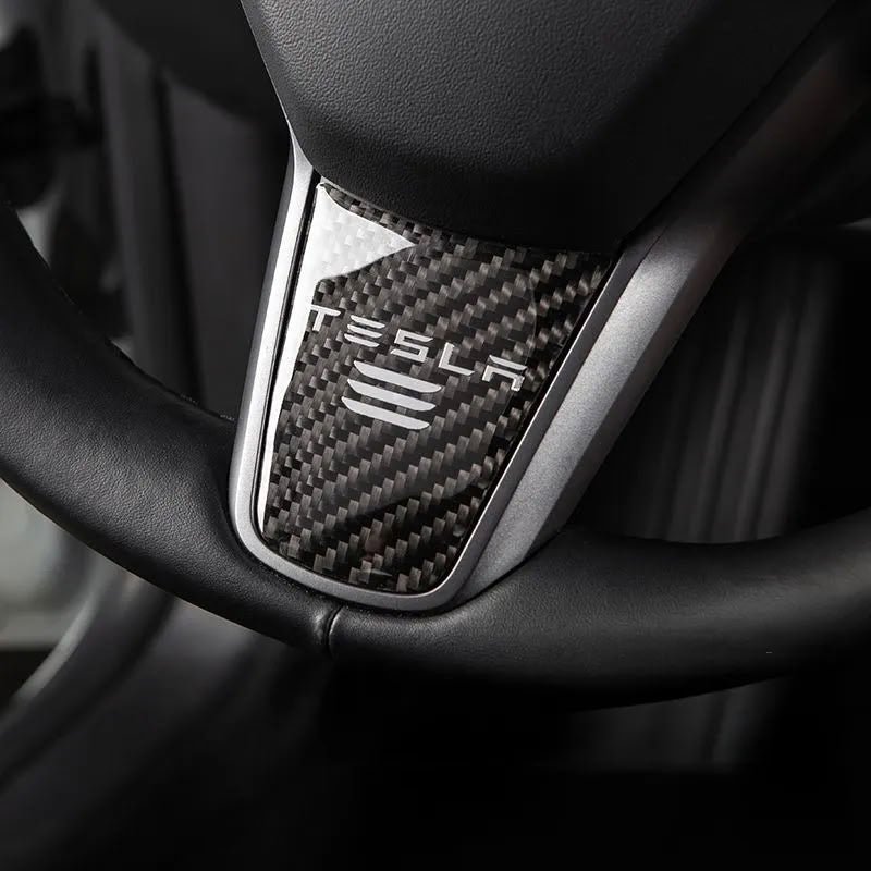 Tesla Model 3/Y Carbon Fiber Texture Steering Wheel Decorative Sticker
