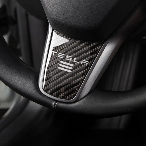 Tesla Model 3/Y Carbon Fiber Texture Steering Wheel Decorative Sticker Model 3 Y