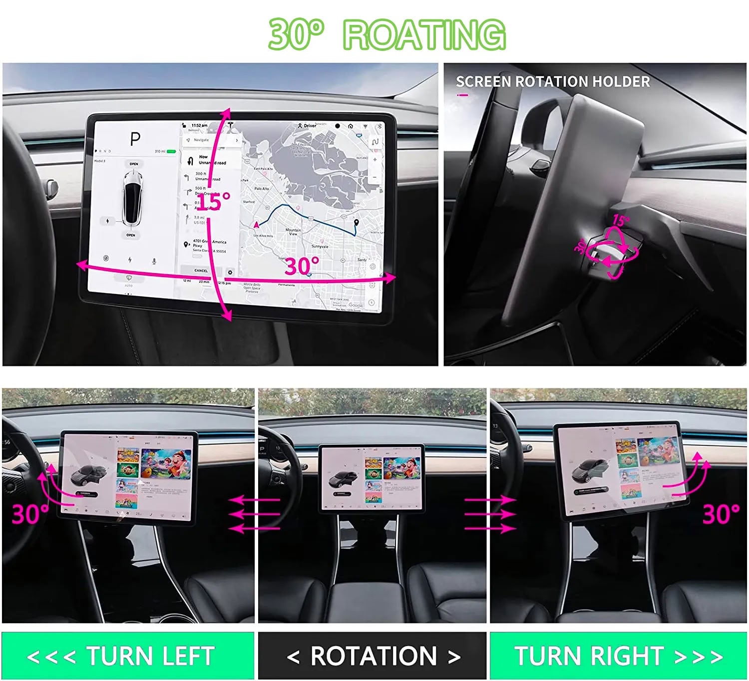 Swiveling Screen Mount Kit for Tesla Model 3/Y