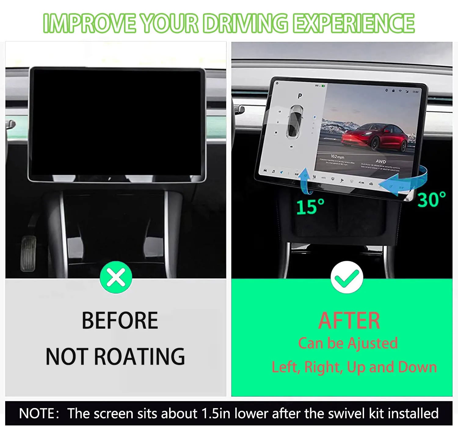 Swiveling Screen Mount Kit for Tesla Model 3/Y