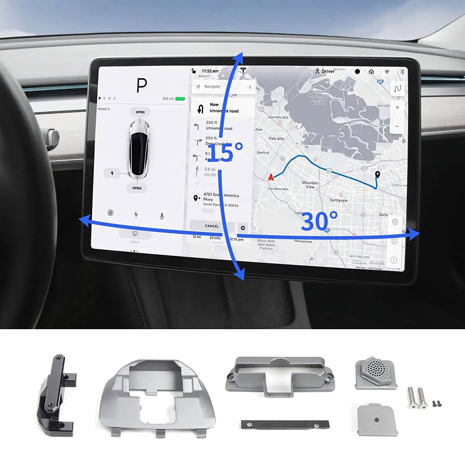 Swiveling Screen Mount Kit for Tesla Model 3/Y