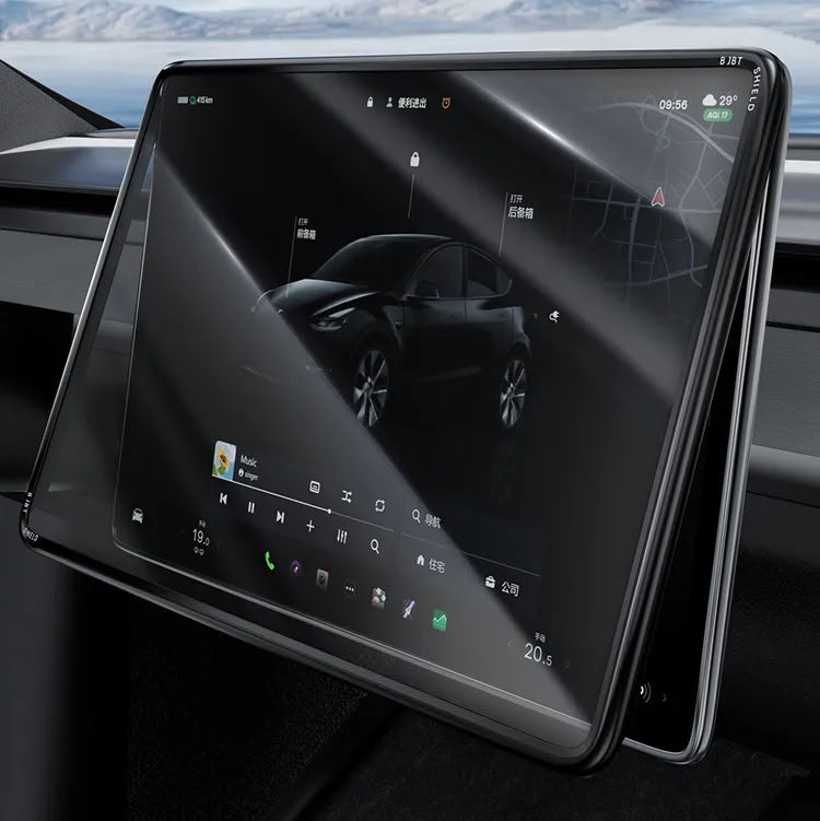 Tesla Model 3/Y Integrated Screen Protector & Case – Full-Coverage Tempered Glass
