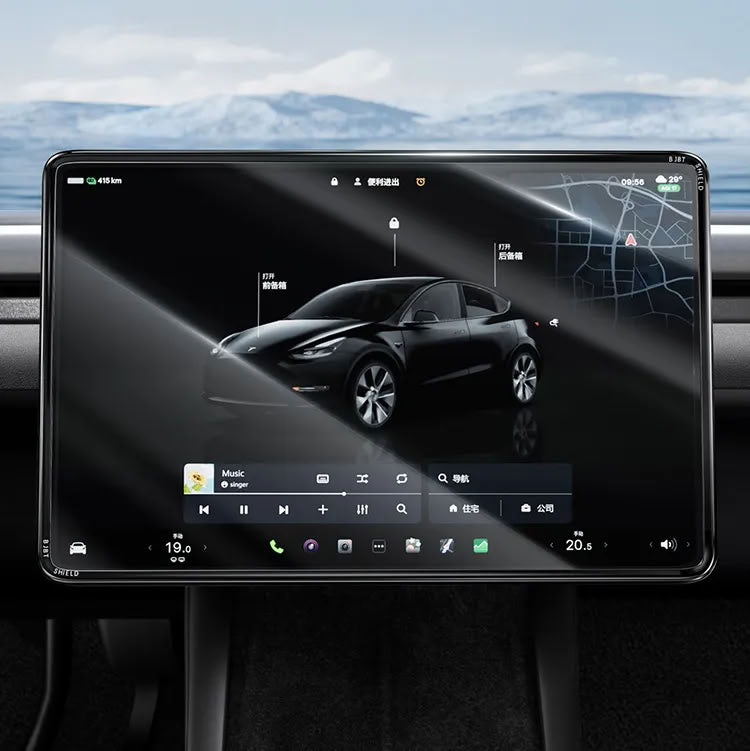 Tesla Model 3/Y Integrated Screen Protector & Case – Full-Coverage Tempered Glass