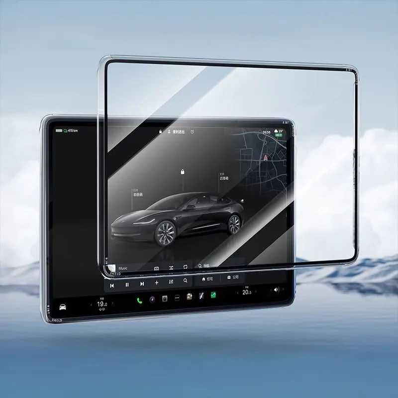 Tesla Model 3/Y Integrated Screen Protector & Case – Full-Coverage Tempered Glass