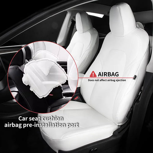 Tesla Model 3/Y Nappa Leather Seat Covers (5-Seat Models) – Airbag & Seat Belt Compatible