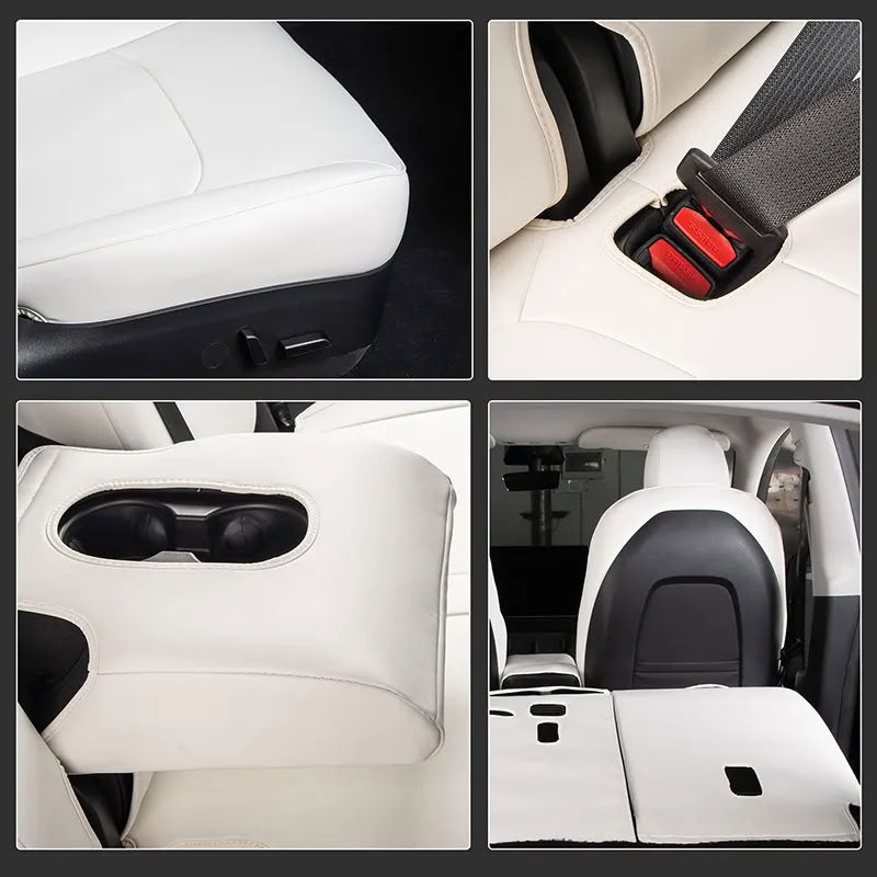 Tesla Model 3/Y Nappa Leather Seat Covers (5-Seat Models) – Airbag & Seat Belt Compatible