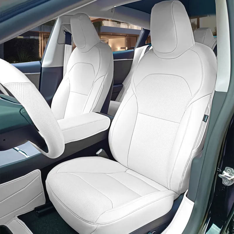 Tesla Model 3/Y Nappa Leather Seat Covers (5-Seat Models) – Airbag & Seat Belt Compatible