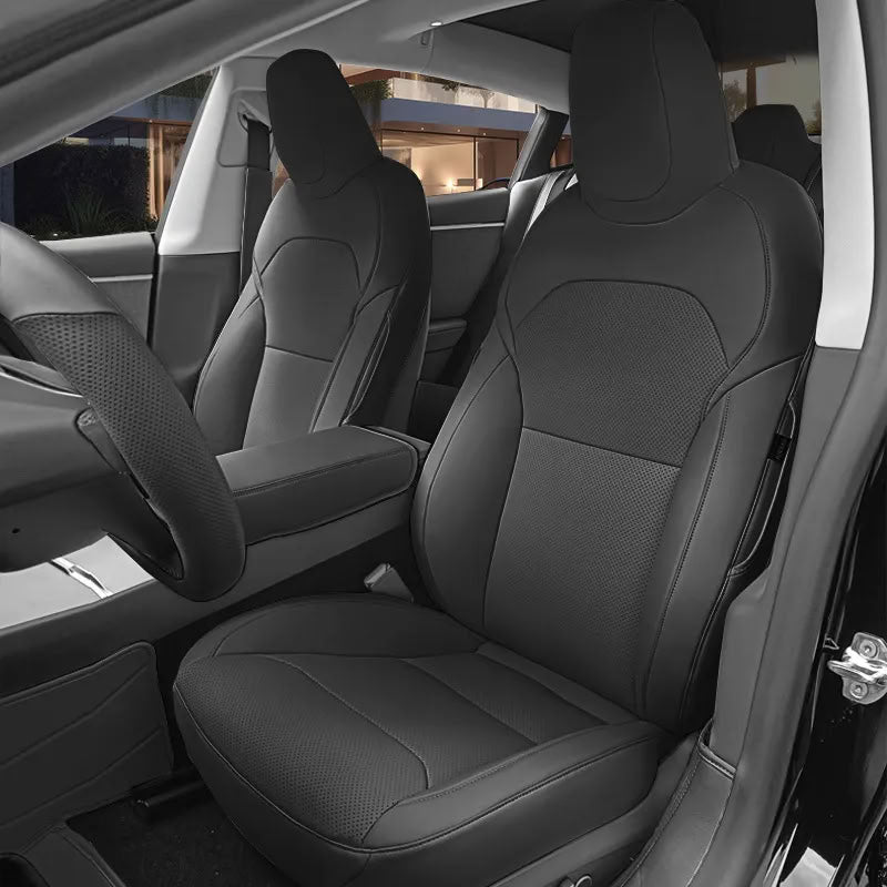 Tesla Model 3/Y Nappa Leather Seat Covers (5-Seat Models) – Airbag & Seat Belt Compatible