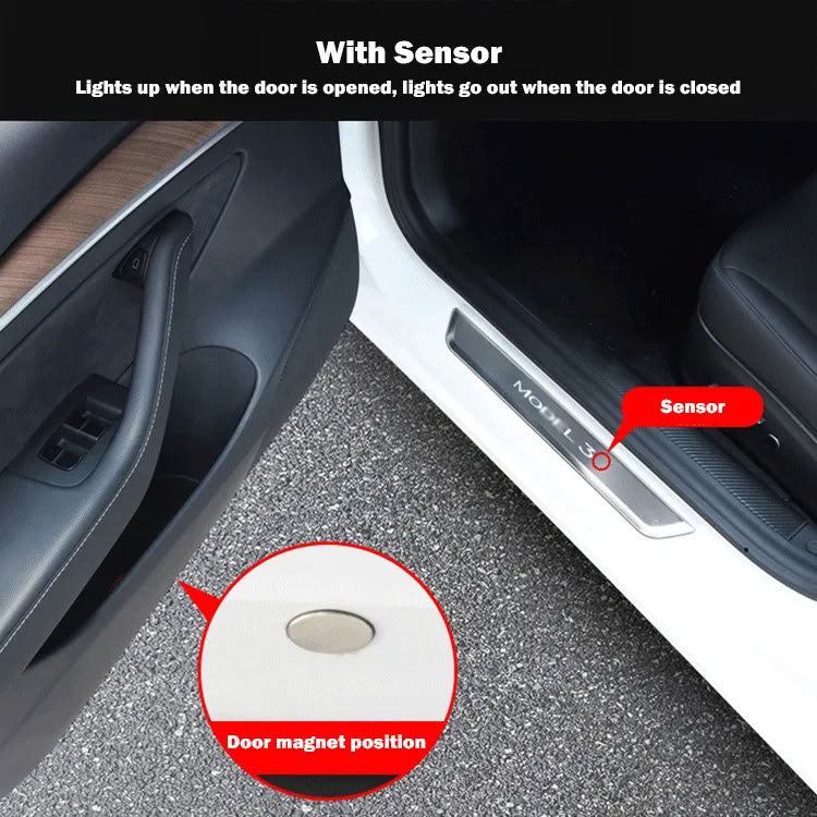 Tesla Model 3 (2019-2023.10) / Y (2020-2025.02) Illuminated Door Sills