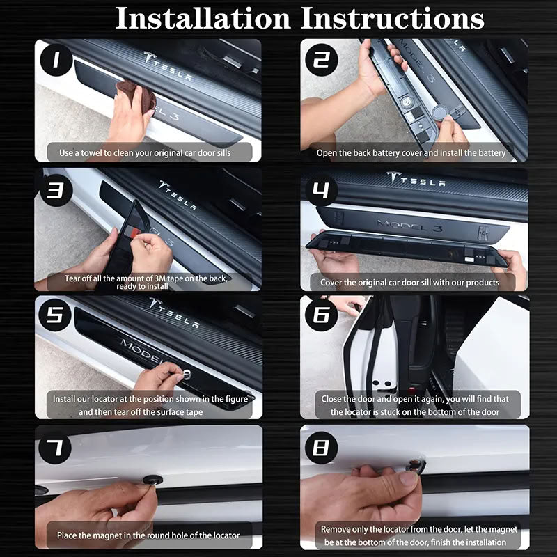 Tesla Model 3 (2019-2023.10) / Y (2020-2025.02) Illuminated Door Sills