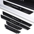 Tesla Model 3/Y Illuminated Door Sills Brushed Black