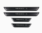 Tesla Model 3/Y Illuminated Door Sills Matte BlackSilver