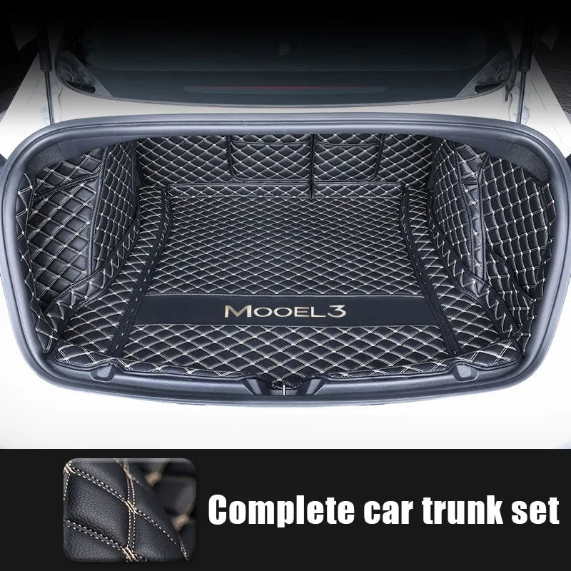 Tesla Model 3 Trunk Mats (8-Piece Set) - Waterproof, Soundproof, Stain-Resistant