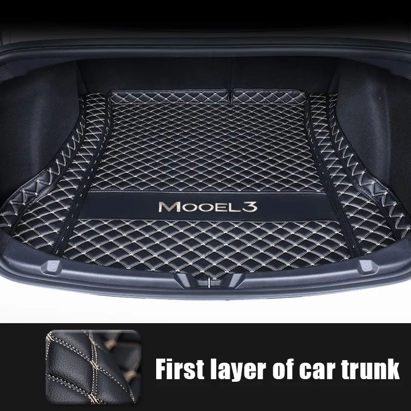 Tesla Model 3 Trunk Mats (8-Piece Set) - Waterproof, Soundproof, Stain-Resistant