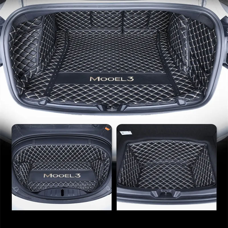 Tesla Model 3 Trunk Mats (8-Piece Set) - Waterproof, Soundproof, Stain-Resistant