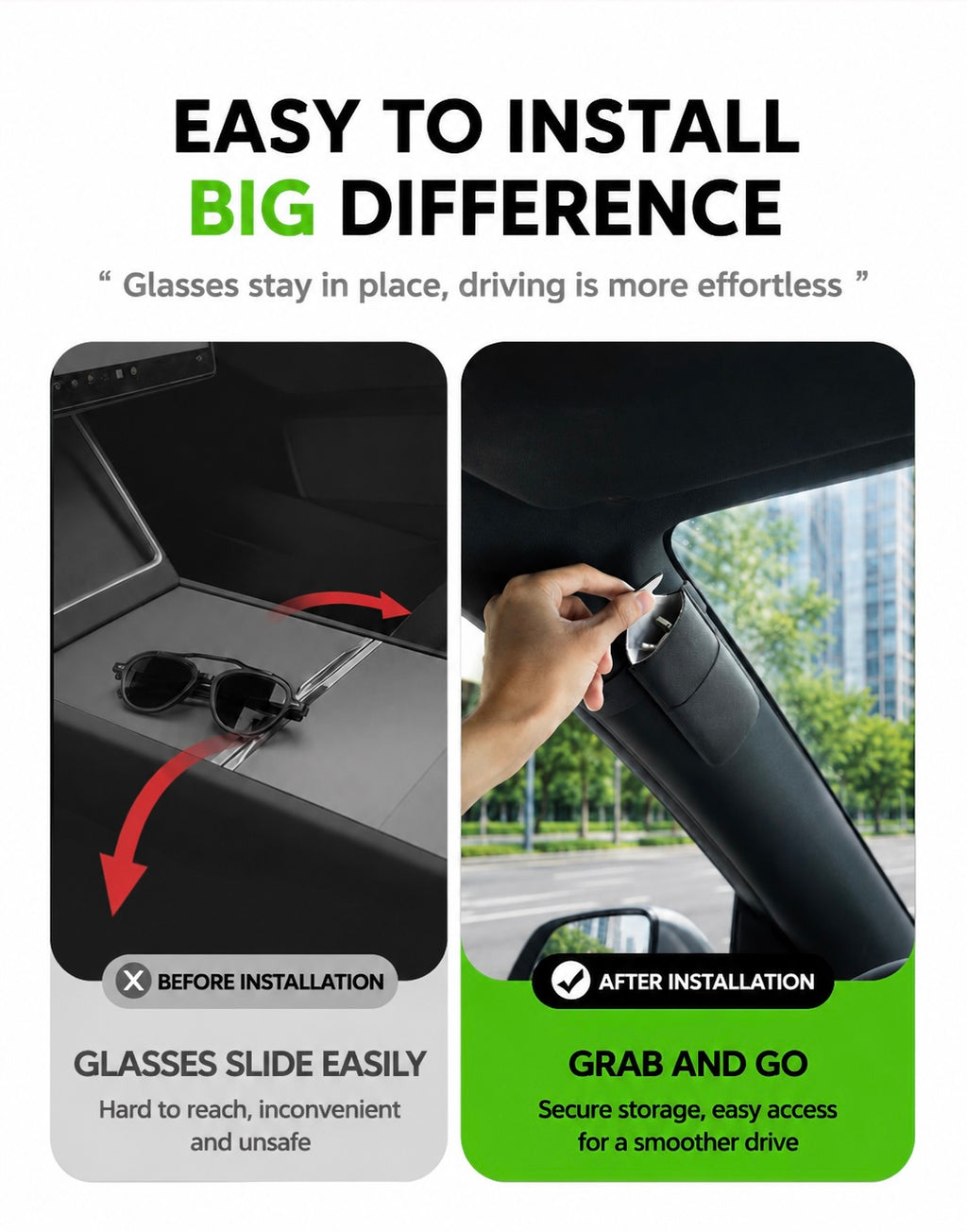 Tesla Model 3/Y A-Pillar Magnetic Sunglasses Case-Teskay