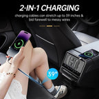 Tesla Model Y / Model 3 USB Hub: Multi-Port Center Console Docking Station with 87W Fast Charging and Retractable Cables