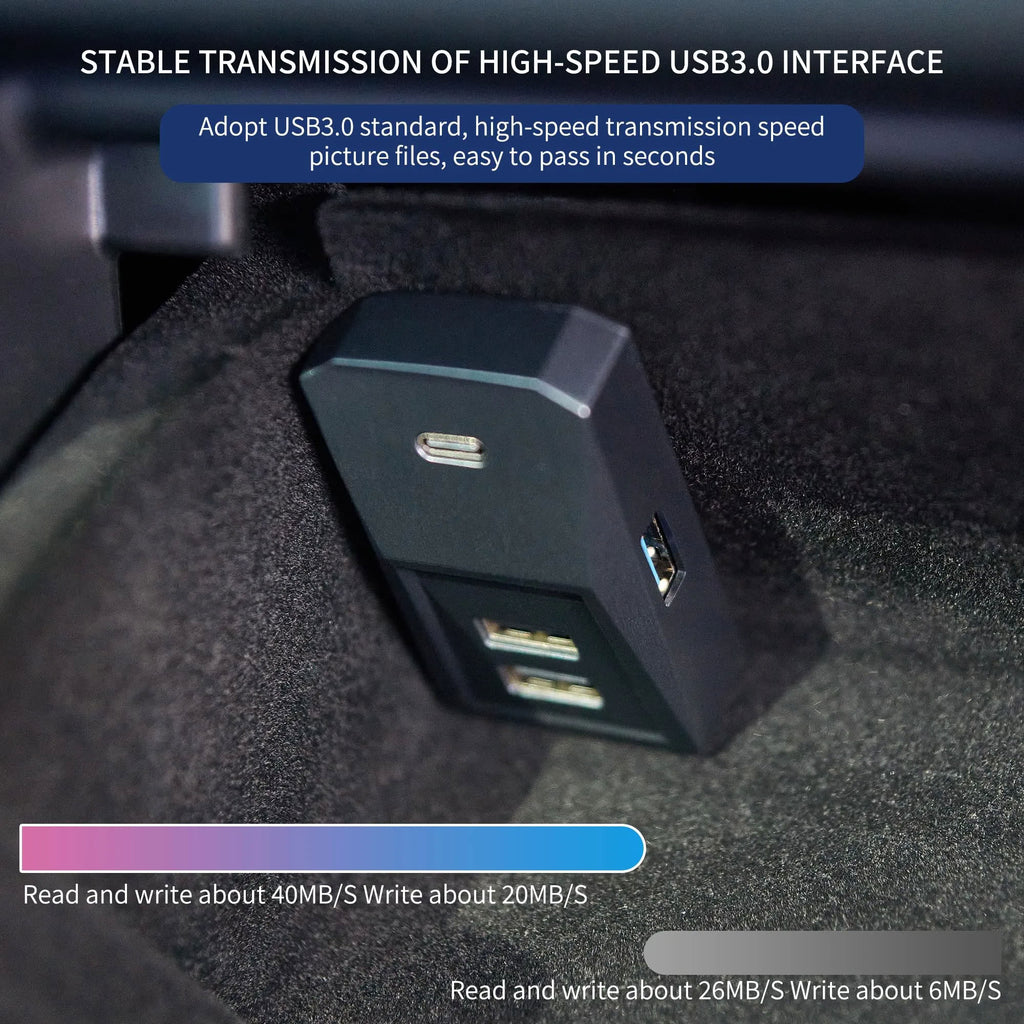 Tesla Model Y / Model 3 USB Glovebox Charging Hub
