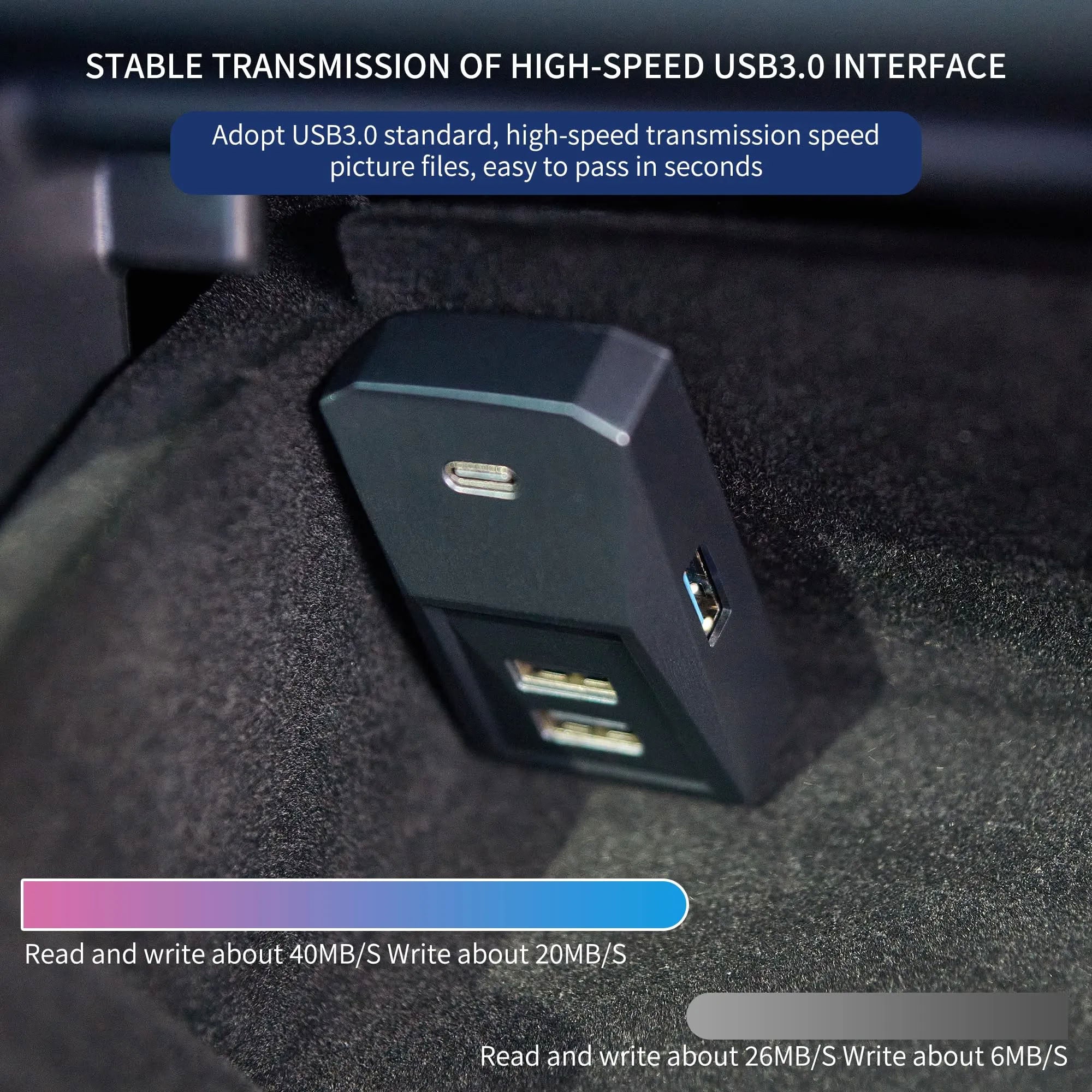 Tesla Model Y / Model 3 USB Glovebox Charging Hub